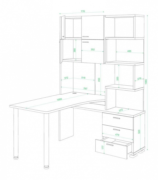 Стол компьютерный Домино нельсон СР-500М190