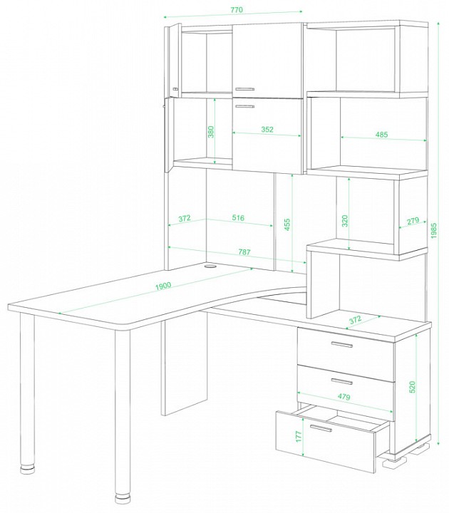 Стол компьютерный Домино СР-500М-190