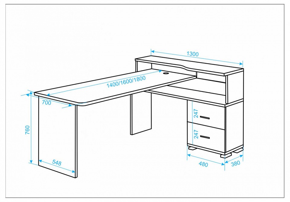 Стол письменный Домино СР-620-180 c