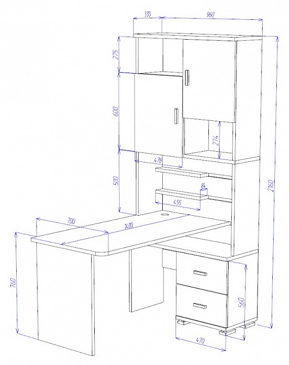 Стол компьютерный Домино СР-720-140