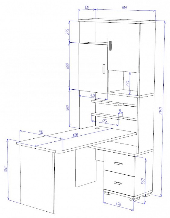 Стол компьютерный Домино СР-720-160