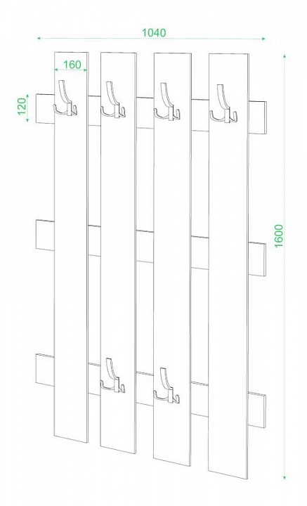 Вешалка настенная Домино СТ-280