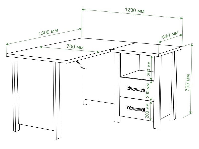 Стол письменный Бартоло СТД-У с ЯПД