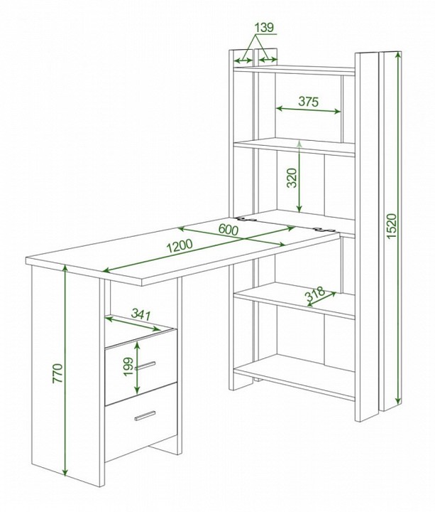 Стол компьютерный Домино lite СТЛ-ОВ-С120Прям-ТЯЛ