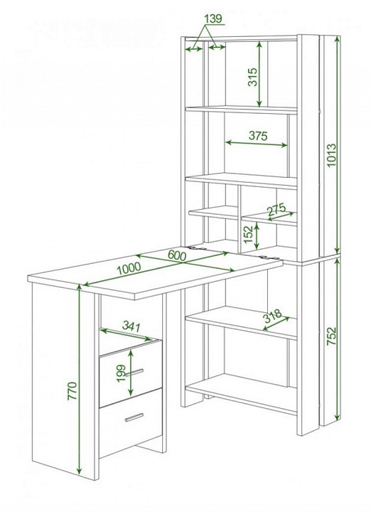 Стол компьютерный Домино lite СТЛ-ОВ-С100Прям-ТЯЛ
