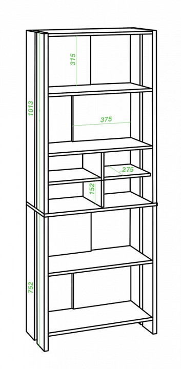 Стеллаж Нельсон lite СТЛ-ОВХ НБЕ