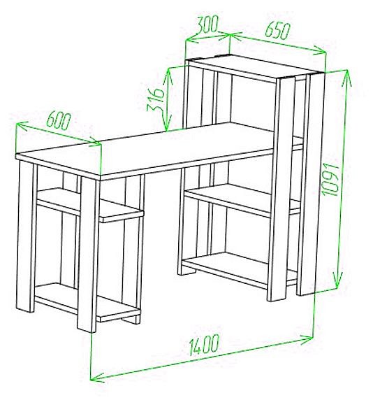 Стол компьютерный slim СТН-110-140