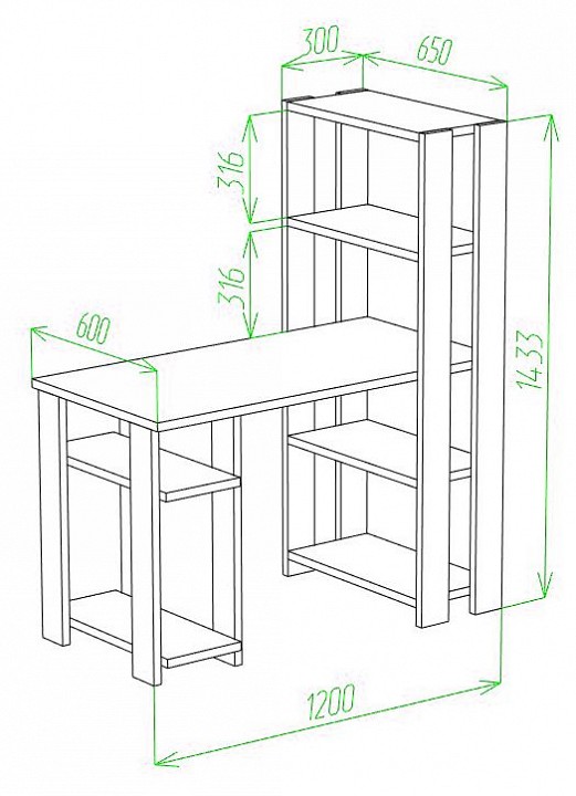 Стол компьютерный slim СТН-145-120