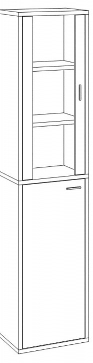 Шкаф-витрина Домино СУ(ш1в2)-1ФГ-1ФС