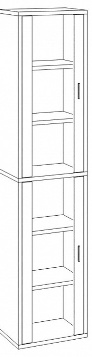 Шкаф-витрина Домино СУ(ш1в2)-2ФС