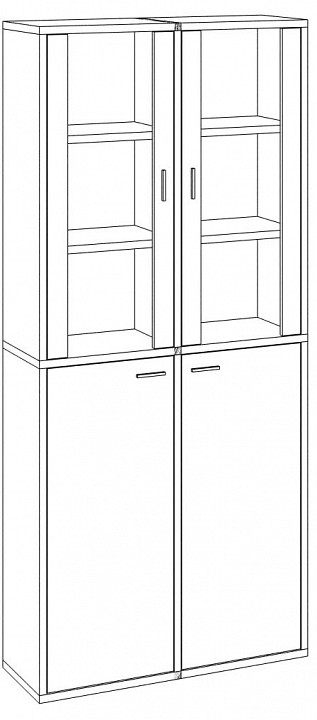 Шкаф-витрина Домино СУ(ш2в2)-2ФС-2ФГ