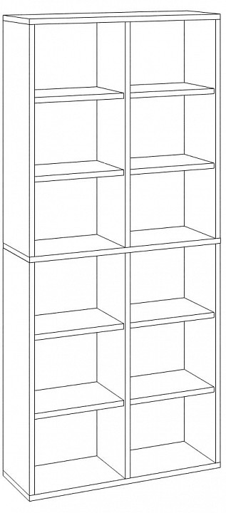 Шкаф книжный Домино СУ(ш2в2)-4ФГ