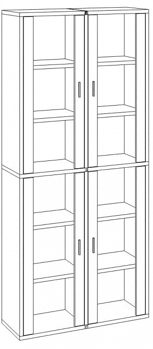 Шкаф-витрина Домино СУ(ш2в2)-4ФС