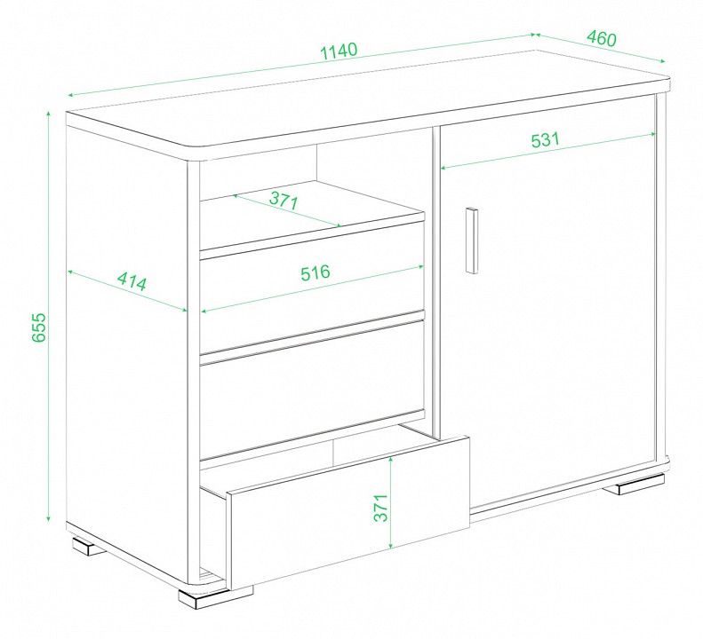 Тумба комбинированная Домино нельсон ТБ-45 НБЕ