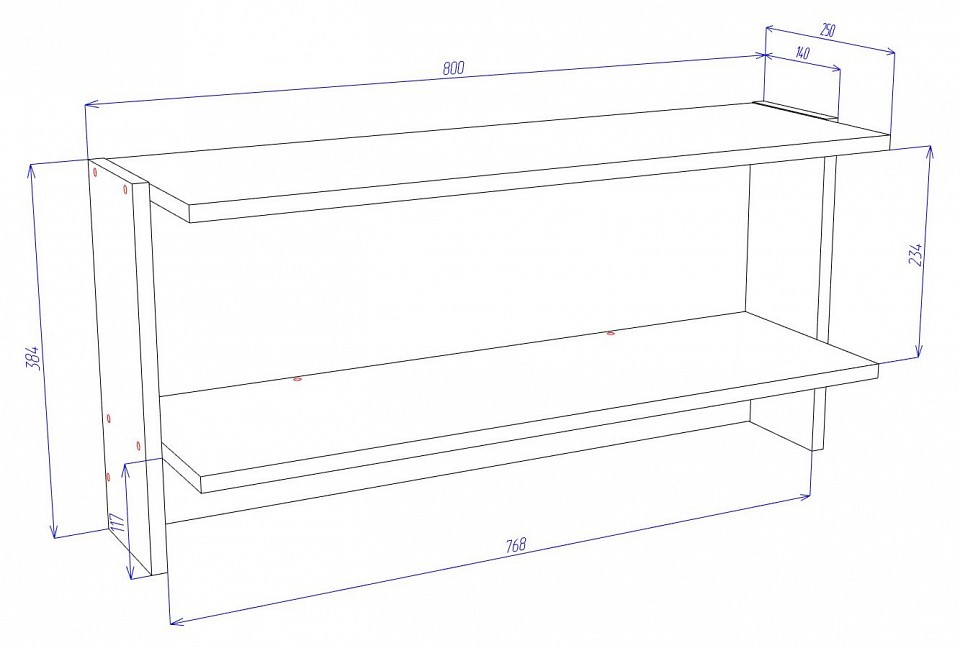 Вешалка-полка cross ВЕШ4