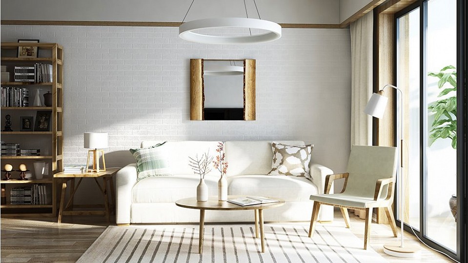 Зеркало настенное Дуб с корой v20065