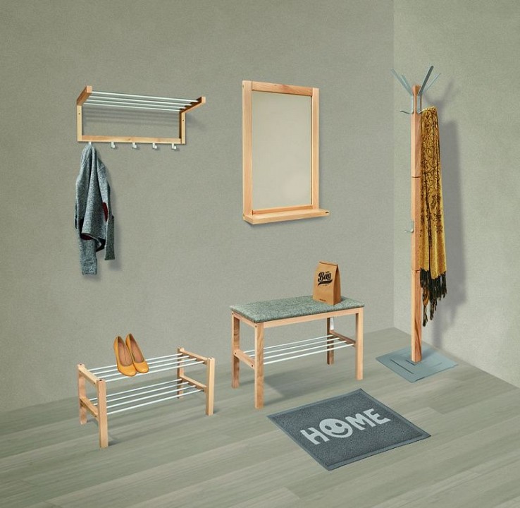 Банкетка-стеллаж для обуви sht-b2