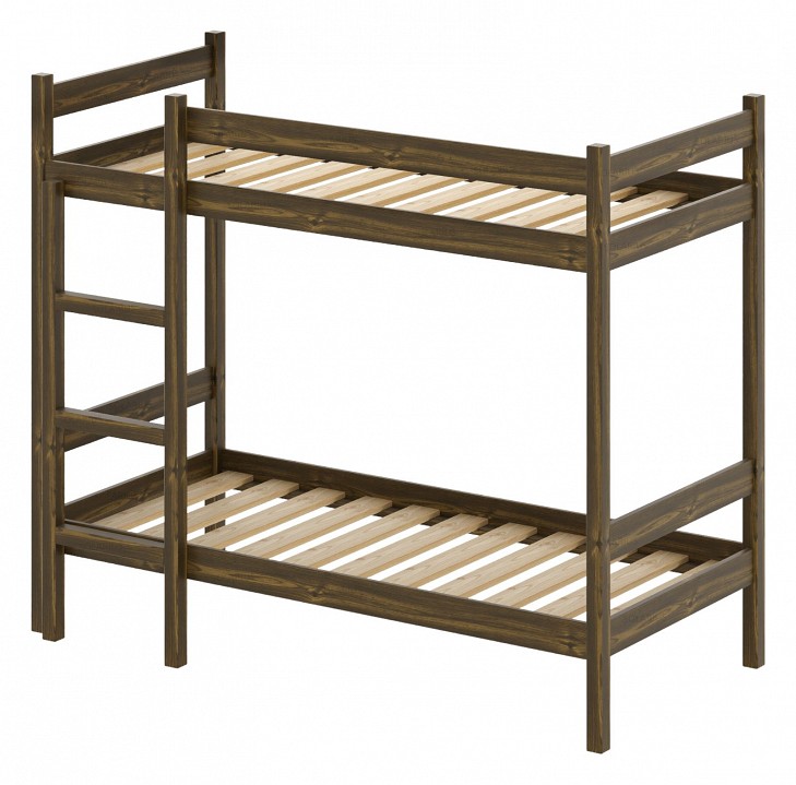 Кровать двухъярусная solarius 1900x800 темный дуб