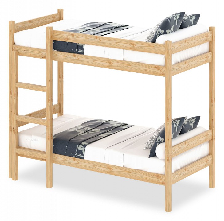 Кровать двухъярусная solarius 2000x800 бежевый