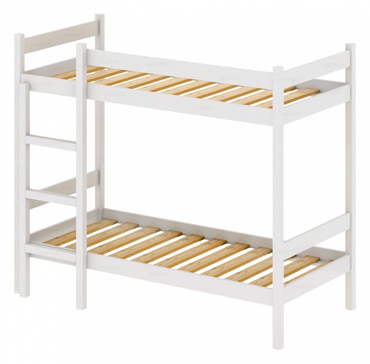 Кровать двухъярусная solarius 2000x800 белый