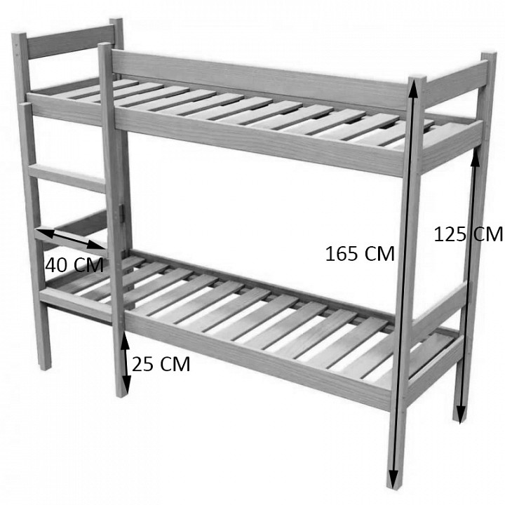 Кровать двухъярусная solarius 1900x900 розовый