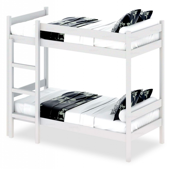 Кровать двухъярусная solarius 2000x900 белый