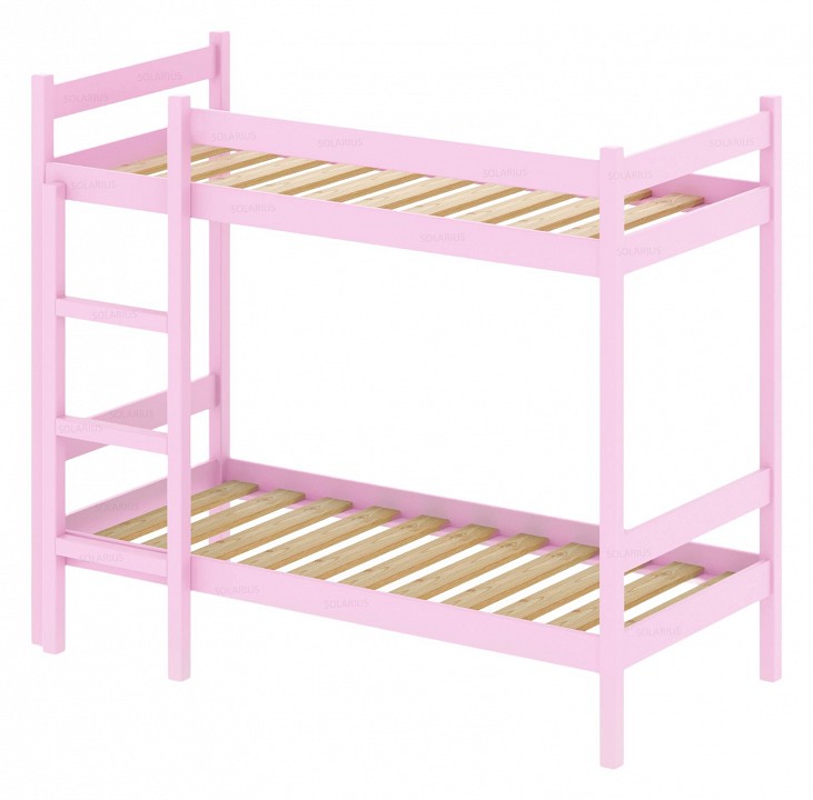 Кровать двухъярусная solarius 2000x900 розовый