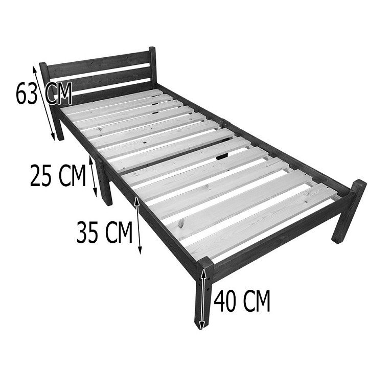 Кровать односпальная Компакт 2000x1000 венге