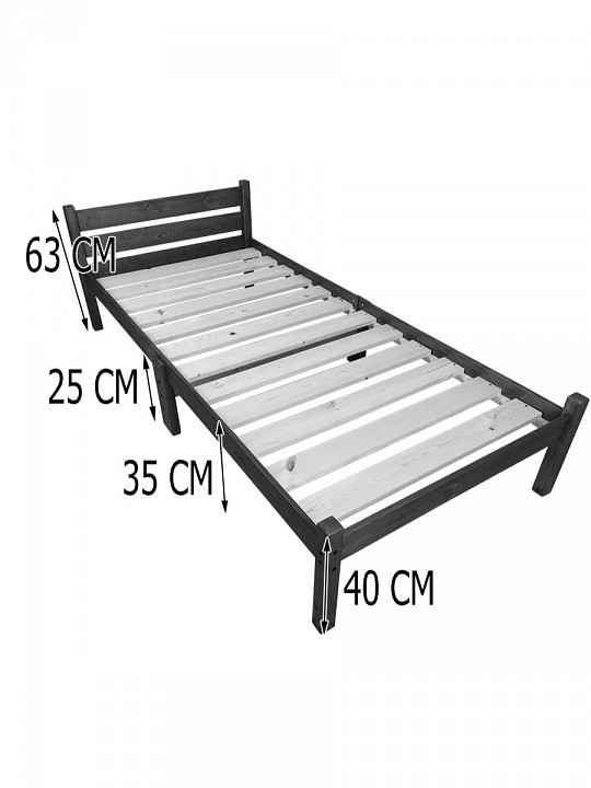 Кровать односпальная Компакт 2000x900 темный дуб
