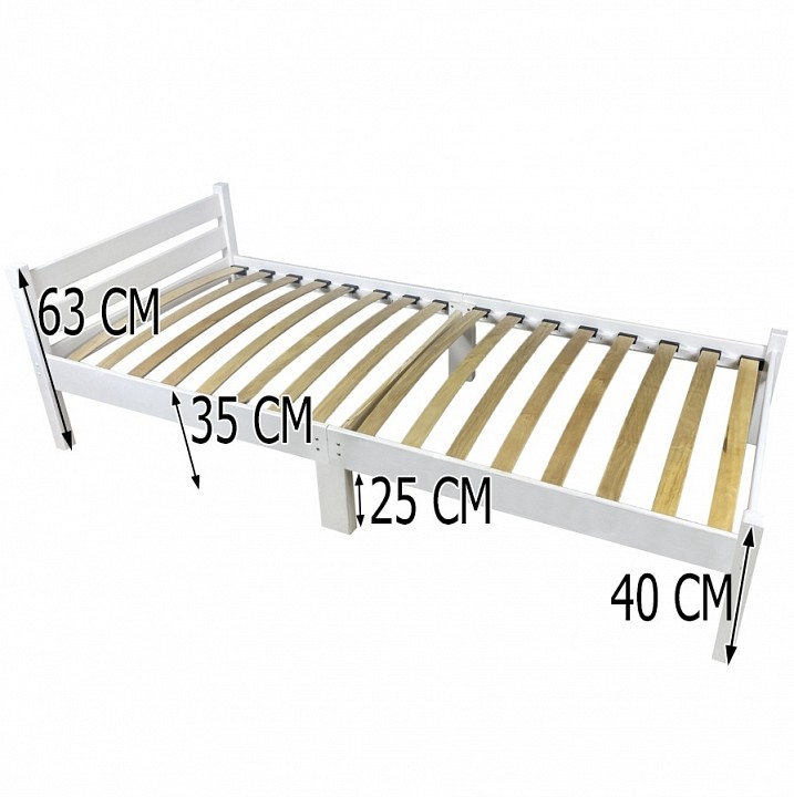 Кровать односпальная Компакт Орто 2000x600 белый