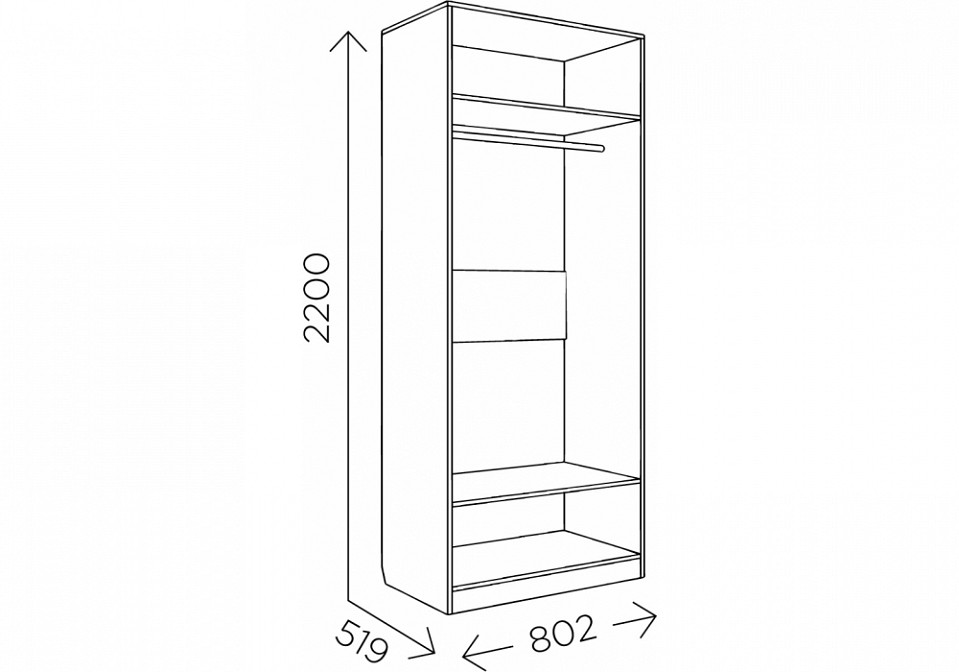 Шкаф платяной Майя М-02
