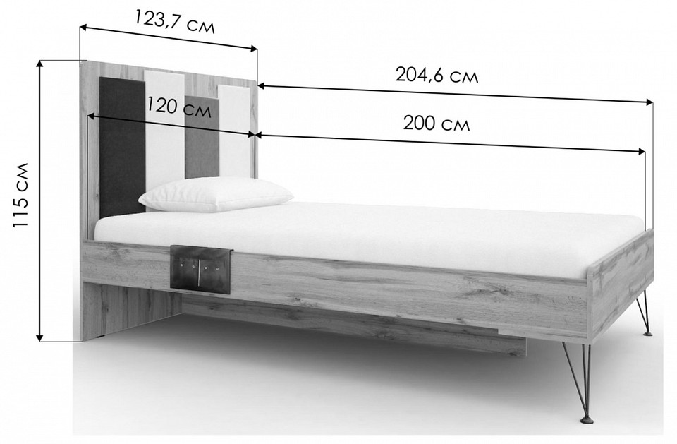 Кровать полутораспальная Нобира